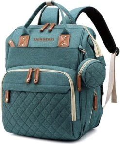 Luiertas Rugzak Groen - Met Kinderwagenhaken - Inhoud 18,1 Liter - Incl. USB Doorvoer - Baby Verzorgingstas