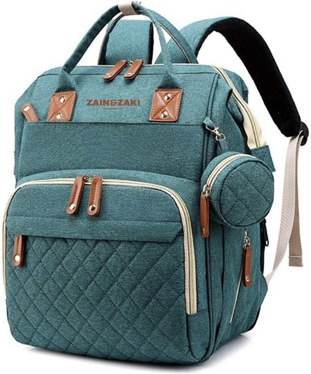 Luiertas Rugzak Groen - Met Kinderwagenhaken - Inhoud 18,1 Liter - Incl. USB Doorvoer - Baby Verzorgingstas 3 Luiertas Rugzak Groen - Met Kinderwagenhaken - Inhoud 18,1 Liter - Incl. USB Doorvoer - Baby Verzorgingstas