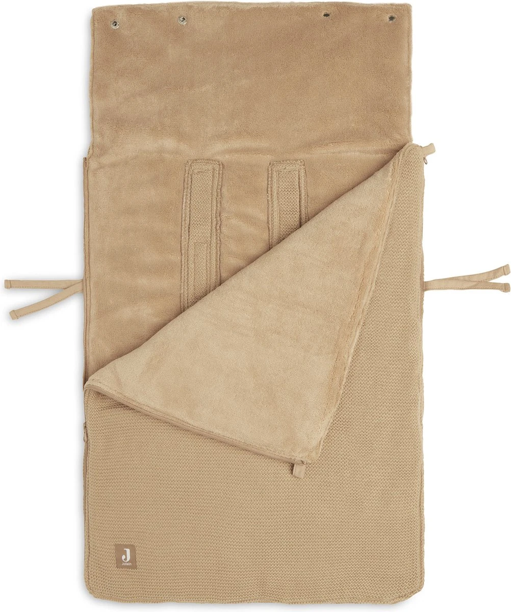 Jollein Voetenzak Voor Autstoel & Kinderwagen - Basic Knit - Biscuit 5 Jollein Voetenzak Voor Autstoel & Kinderwagen - Basic Knit - Biscuit - Afbeelding 3