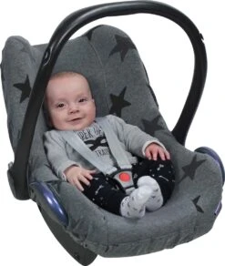 Dooky Seat Cover 0+ Autostoel Hoes - Grey Star -Babyproducten 1014x1200