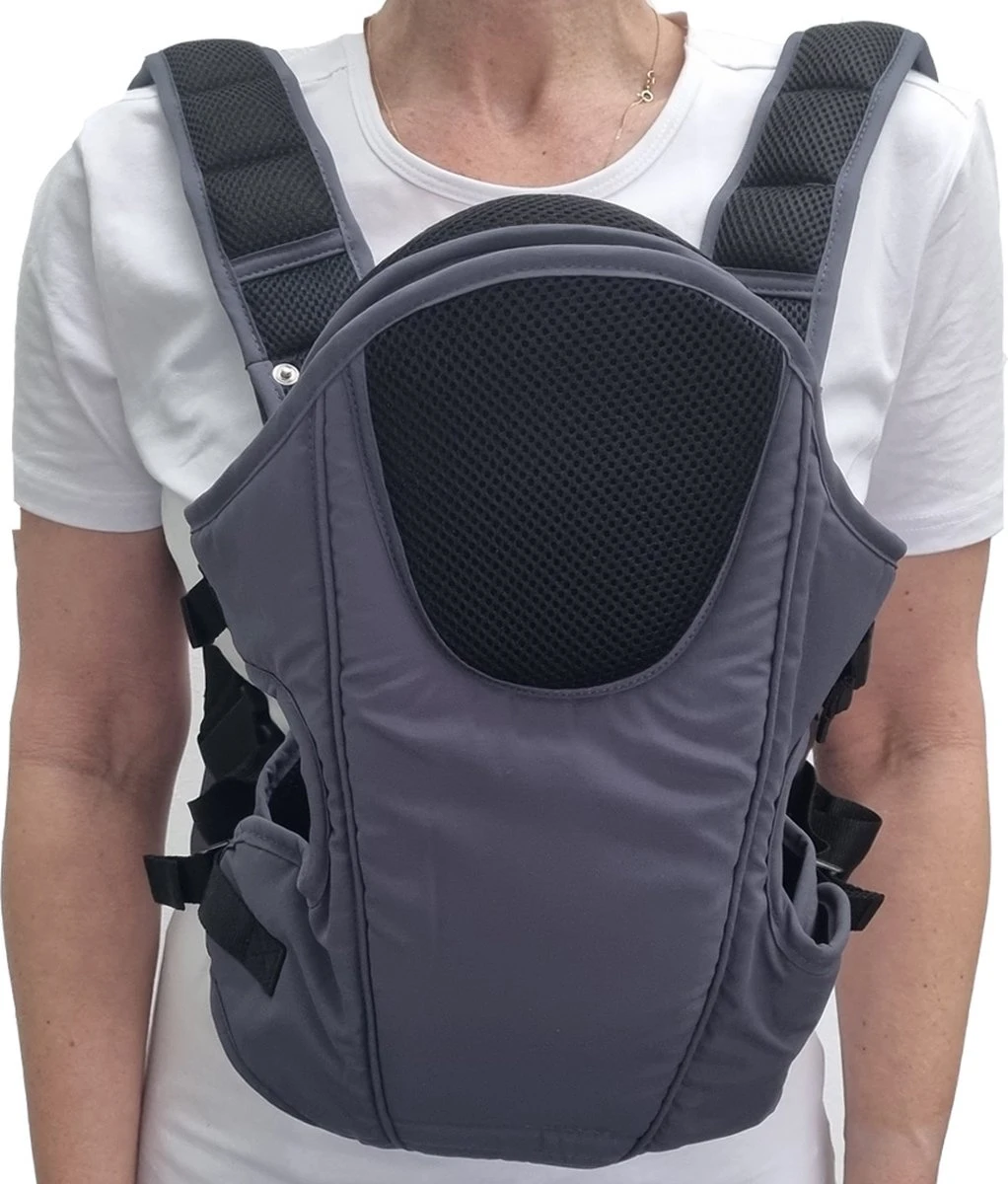 Merkloos Ergonomische Babydrager - Grijs - Draagzak - Voor Buik En Rug 8 Merkloos Ergonomische Babydrager - Grijs - Draagzak - Voor Buik En Rug - Afbeelding 6