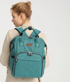 Miss Lulu Luiertas Rugzak - Inclusief Buggy En Kinderwagen Haken - Groen (E6705 GN) -Babyproducten 1030x1200 7