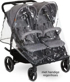 ABC Design Duo Kinderwagen Twin Circle Line - Inclusief Regenhoes - Woven Graphite -Babyproducten 1031x1200 2