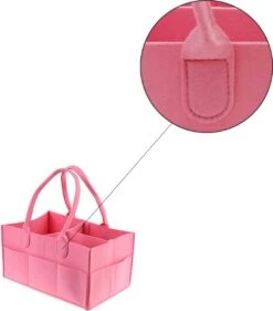 Merkloos Luiertas Vilt - Roze - Vilt - 32 X 22 X 19 Cm - Luier Organizer - Draagbare Organiser Met Handige Vakken - Verzorgingstas -Babyproducten 1054x1200 5