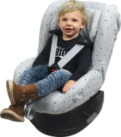 Dooky Seat Cover Groep 1 Autostoel Hoes Light Grey Crowns -Babyproducten 1059x1200 2