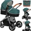 MoMi Kinderwagen - Compacte 2 In 1 Combiwagen - Limuru - Groen (geschikt Van 0-3 Jaar)