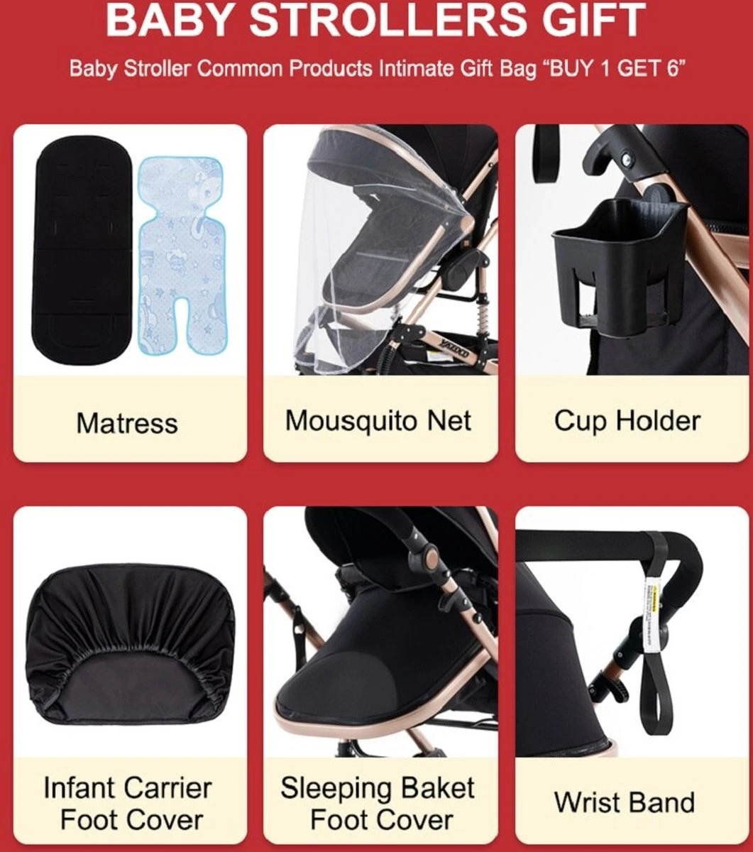 Luxe Kinderwagen 3 In 1 - Wandelwagen - Kinderwagen 3-in-1 Incl Autostoel - Kinderwagen Maxi Cosi – Buggy 3 In 1 - Newborn - Zwart 4 Luxe Kinderwagen 3 In 1 - Wandelwagen - Kinderwagen 3-in-1 Incl Autostoel - Kinderwagen Maxi Cosi – Buggy 3 In 1 - Newborn - Zwart - Afbeelding 2