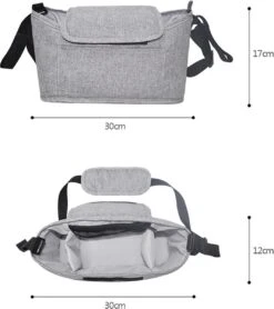 3 In 1 Kinderwagen Tas Universele Wandelwagen | Luiertas Draagtas Reistas Met Fles En Bekerhouder | - Zwart -Babyproducten 1066x1200 2