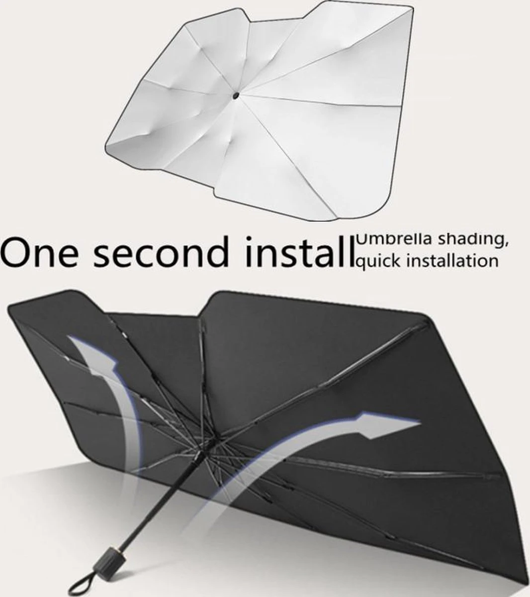 TDR - Zonnescherm / Autoparaplu - Binnenkant Voorruit Auto - Opvouwbaar - Hitte En UV Bescherming - 122 X 65 Cm 8 TDR - Zonnescherm / Autoparaplu - Binnenkant Voorruit Auto - Opvouwbaar - Hitte En UV Bescherming - 122 X 65 Cm - Afbeelding 6