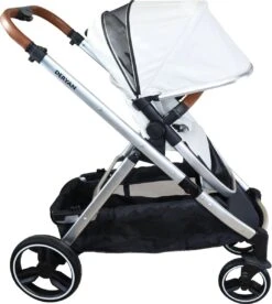 Deryan Evy Kinderwagen - Duo Kinderwagen - Uitbreidbaar - Inclusief Reiswieg - Creme -Babyproducten 1072x1200