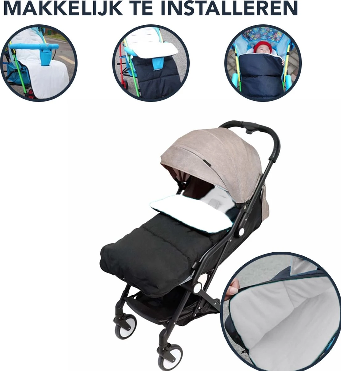 Achaté Voetenzak - Voor Kinderwagen Of Stoeltje – Baby Slaapzak - Autostoel - Wit 13 Achaté Voetenzak - Voor Kinderwagen Of Stoeltje – Baby Slaapzak - Autostoel - Wit - Afbeelding 11