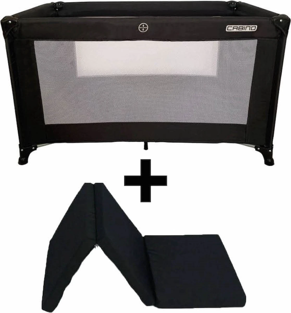 Cabino Campingbedje / Reisbed Set Inclusief Comfortabel Matras 60x120cm Zwart 3 Cabino Campingbedje / Reisbed Set Inclusief Comfortabel Matras 60x120cm Zwart