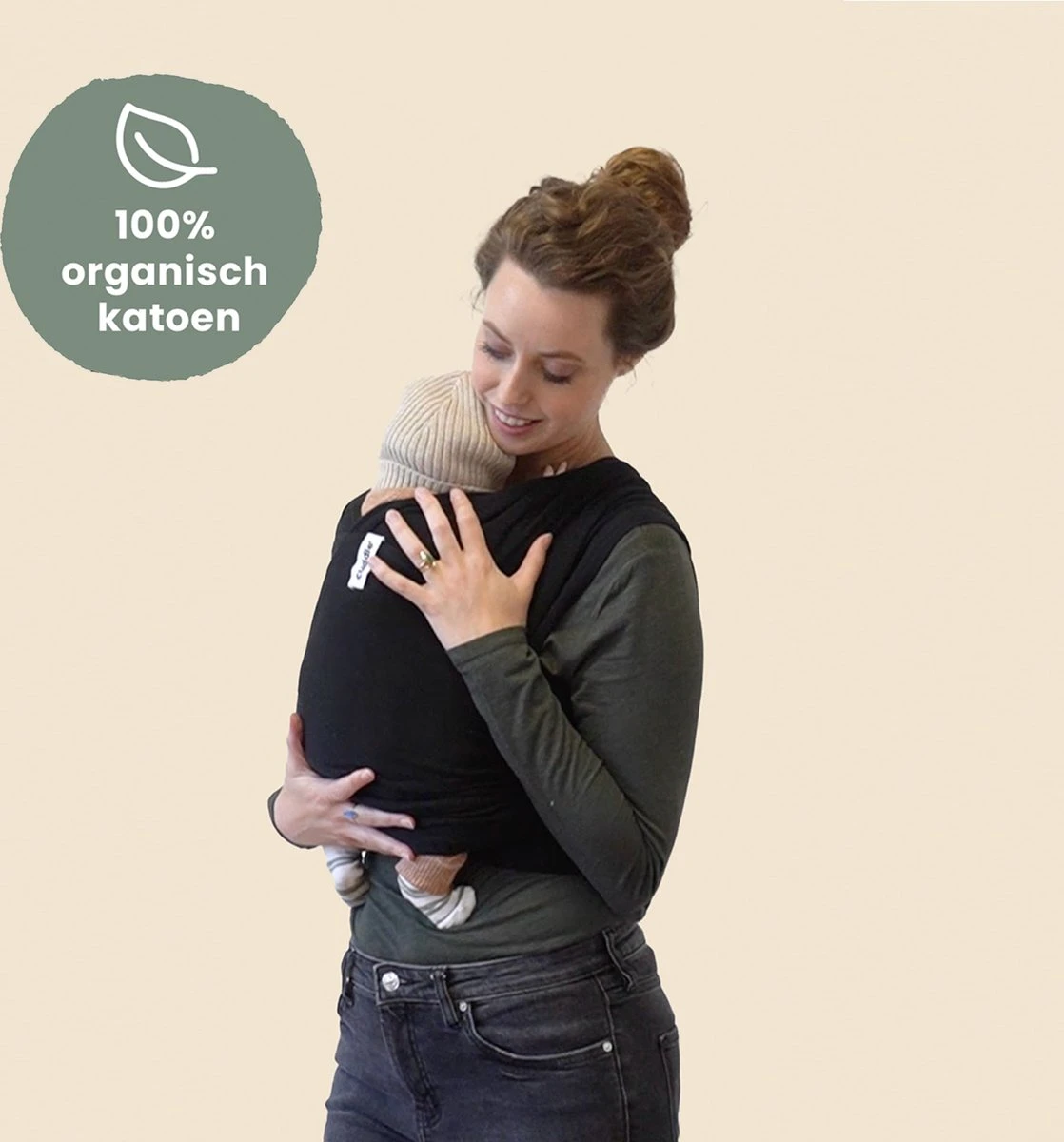 Cuddie Baby Draagdoek - Premium Organic Baby Draagdoek Gemaakt Van Bio Katoen - Newborns Tot 15 Kg - Baby Cadeau - Met Wenskaart - Zwart 3 Cuddie Baby Draagdoek - Premium Organic Baby Draagdoek Gemaakt Van Bio Katoen - Newborns Tot 15 Kg - Baby Cadeau - Met Wenskaart - Zwart