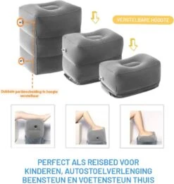 Merkloos Vliegtuigbedje - Voetkussen Opblaasbaar - Voetensteun - Voetenbankje - 3 Hoogte Standen - Reiskussen -Babyproducten 1131x1200 1