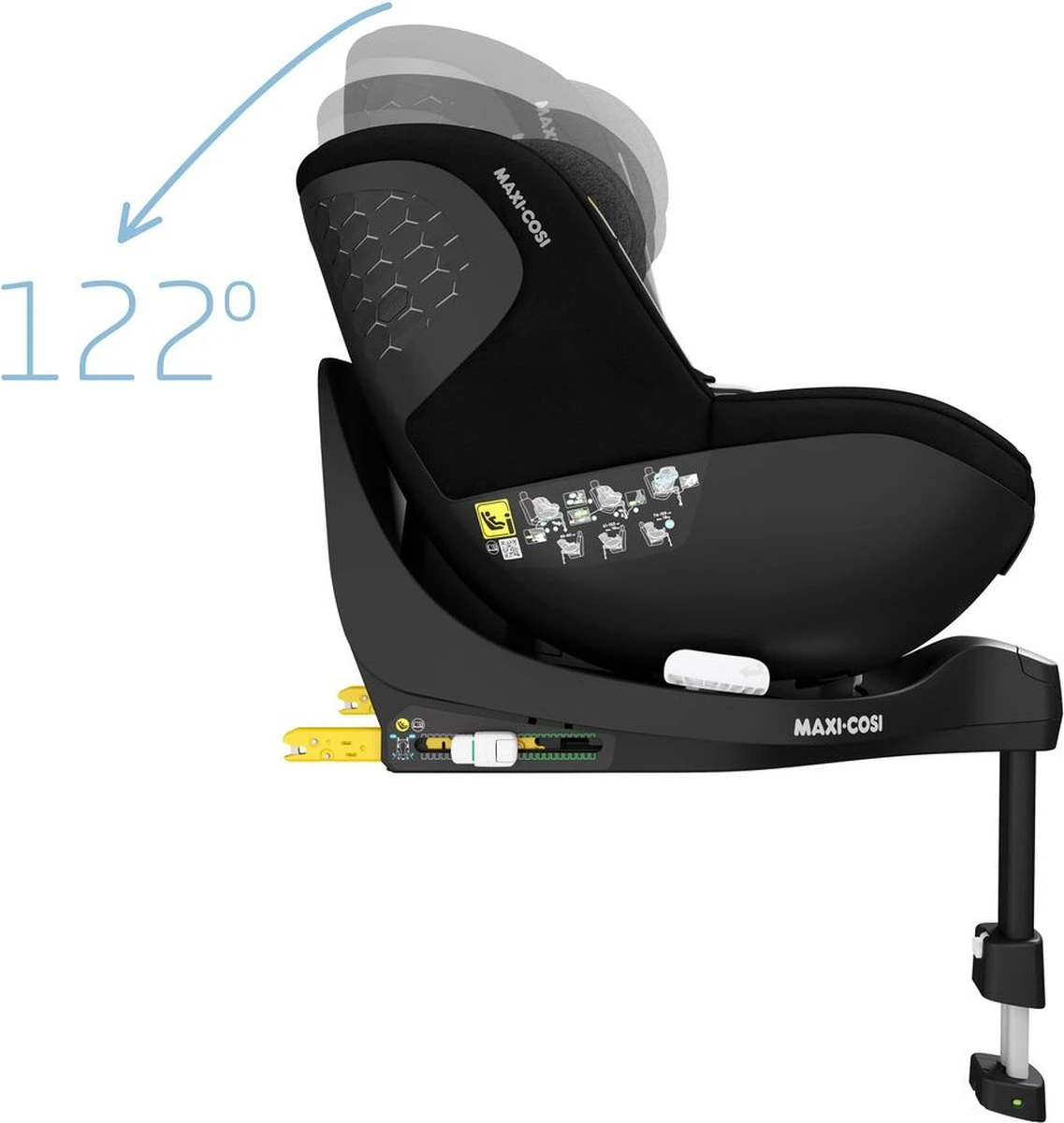 Maxi-Cosi Mica Pro Eco I-Size Autostoeltje - 360° Draaibaar - Gerecyclede Stoffen - Authentic Black - Vanaf De Geboorte Tot Ca. 4 Jaar 11 Maxi-Cosi Mica Pro Eco I-Size Autostoeltje - 360° Draaibaar - Gerecyclede Stoffen - Authentic Black - Vanaf De Geboorte Tot Ca. 4 Jaar - Afbeelding 9