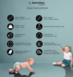 Hamilton By Yoop X1 Plus Buggy – Nieuw, Hoger, Uitgebreider 2023 Model – Premium Stroller Met One Hand Folding Technologie – Zwart – Lichte, Verstelbare En Wendbare Kinderwagen Met Vele Gemakken -Babyproducten 1139x1200 4