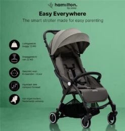 Hamilton By Yoop X1 Plus Buggy – Nieuw, Hoger, Uitgebreider 2023 Model – Premium Stroller Met One Hand Folding Technologie – Grijs – Lichte, Verstelbare En Wendbare Kinderwagen Met Vele Gemakken -Babyproducten 1140x1200 1