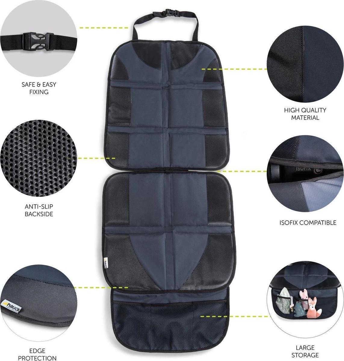 Hauck Sit On Me Deluxe Autostoelbeschermer - Black 13 Hauck Sit On Me Deluxe Autostoelbeschermer - Black - Afbeelding 11