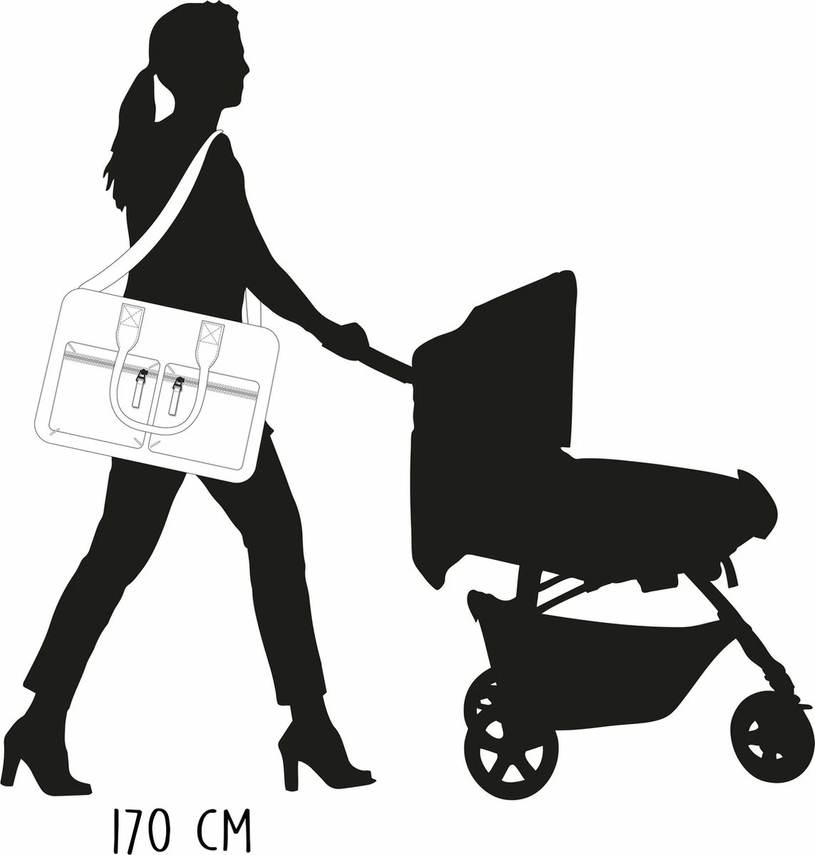 Kidzroom Black And White Luiertas - Zwart - Ophanglussen Kinderwagen - Verschoonmatje - Verstelbare Schouderband 10 Kidzroom Black And White Luiertas - Zwart - Ophanglussen Kinderwagen - Verschoonmatje - Verstelbare Schouderband - Afbeelding 8