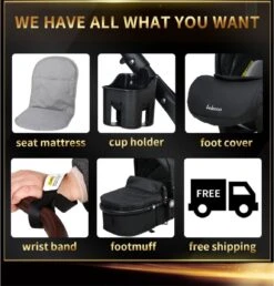 Merkloos 3 In 1 Kinderwagen - Buggy - Opklapbare Wandelwagen - Opvouwbaar - Kinderwagen 3 In 1 - Wandelwagen - Kinderwagens - Kinderwagen 3 In 1 Incl Autostoel - Wandelwagen Baby - Maxi-Cosi -Babyproducten 1150x1200