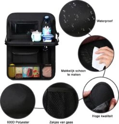 Auto Organizer Met Tablethouder - Autostoel Organizer Achterbank - Met Tablethouder - Auto Accessories - Zwart - 1 Stuk - Cadeautje -Babyproducten 1160x1200