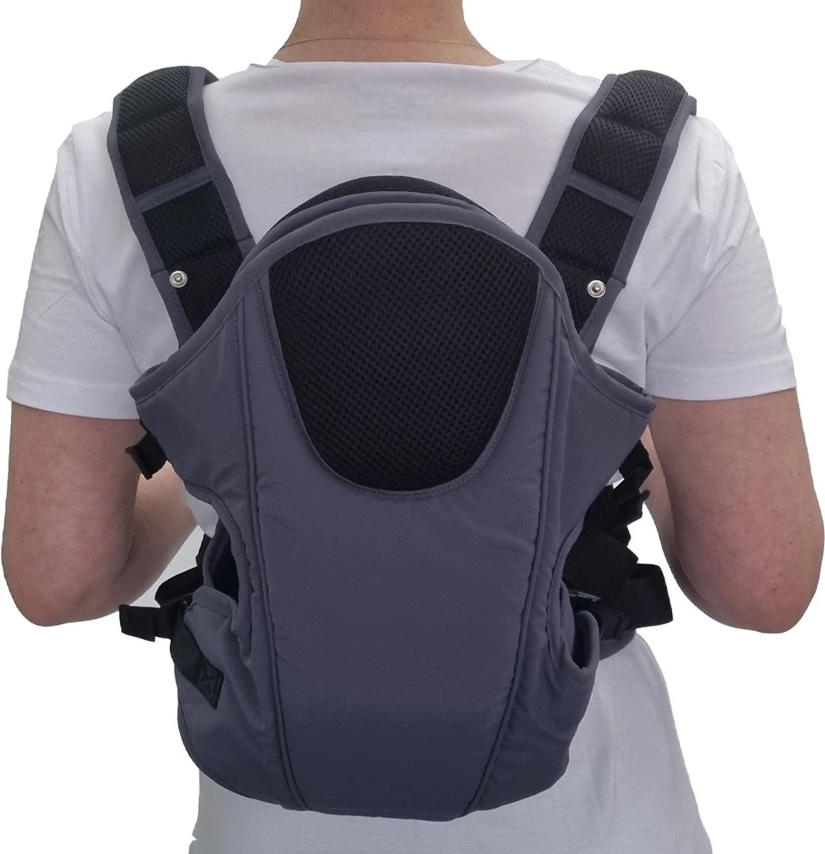 Merkloos Ergonomische Babydrager - Grijs - Draagzak - Voor Buik En Rug 5 Merkloos Ergonomische Babydrager - Grijs - Draagzak - Voor Buik En Rug - Afbeelding 3