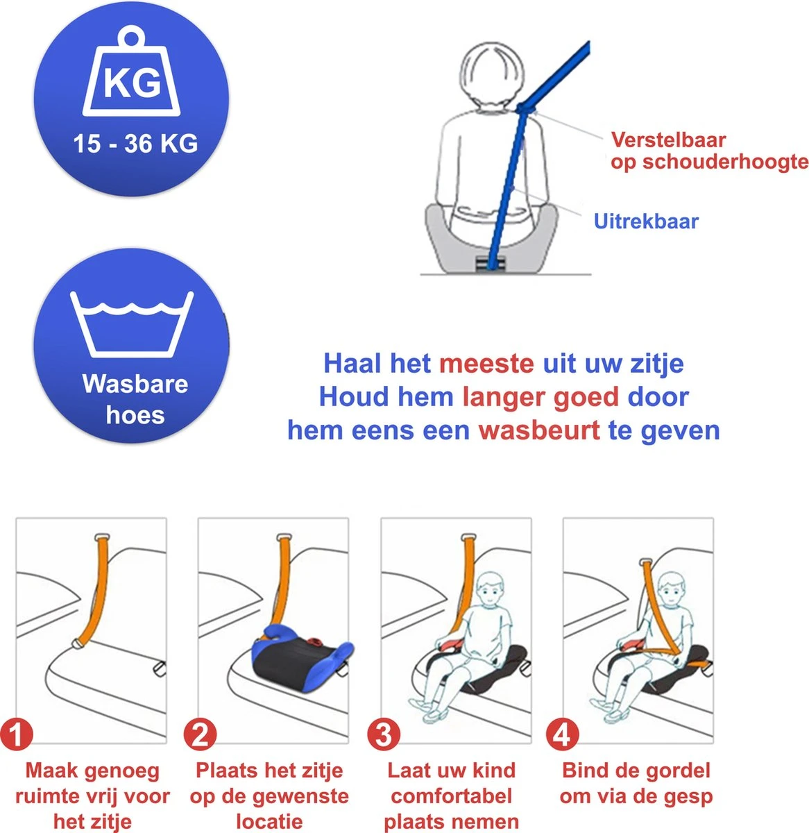 YourGoods Zitverhoger Auto - Stoelverhoger - Wasbare Hoes - Zwart 7 YourGoods Zitverhoger Auto - Stoelverhoger - Wasbare Hoes - Zwart - Afbeelding 5