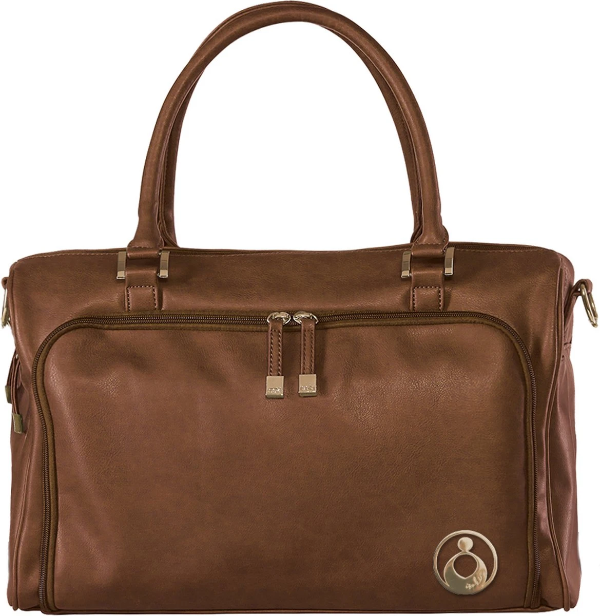 Grote Luiertas Double Zip Satchel Chestnut Redwood - Kunstleer - 42 Cm Breed 3 Grote Luiertas Double Zip Satchel Chestnut Redwood - Kunstleer - 42 Cm Breed