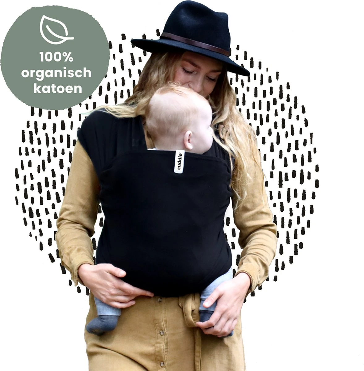 Cuddie Baby Draagdoek - Premium Organic Baby Draagdoek Gemaakt Van Bio Katoen - Newborns Tot 15 Kg - Baby Cadeau - Met Wenskaart - Zwart 4 Cuddie Baby Draagdoek - Premium Organic Baby Draagdoek Gemaakt Van Bio Katoen - Newborns Tot 15 Kg - Baby Cadeau - Met Wenskaart - Zwart - Afbeelding 2