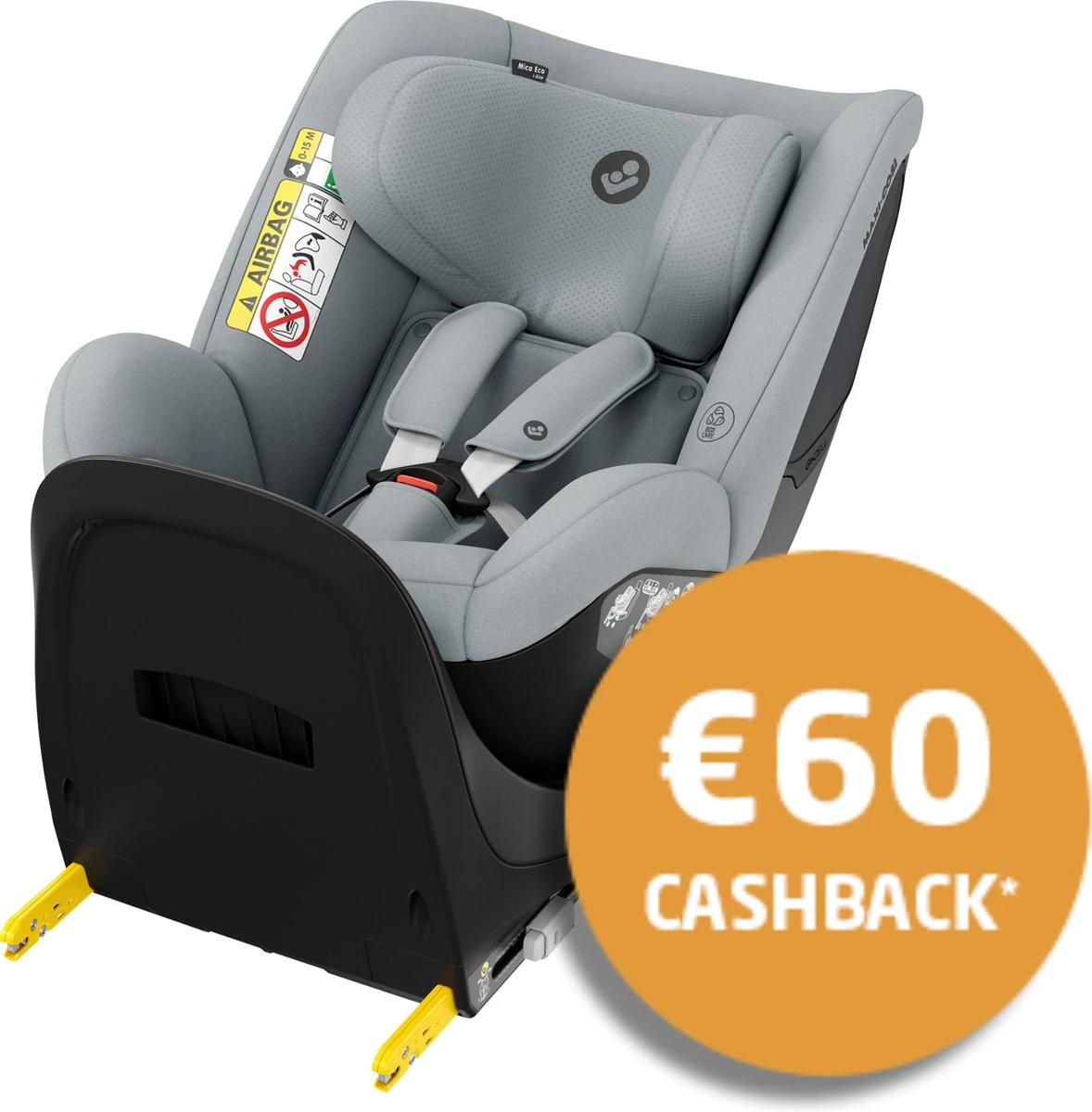 Maxi-Cosi Mica Eco I-Size Autostoeltje - 360° Draaibaar - Gerecyclede Stoffen - Authentic Grey 4 Maxi-Cosi Mica Eco I-Size Autostoeltje - 360° Draaibaar - Gerecyclede Stoffen - Authentic Grey - Afbeelding 2