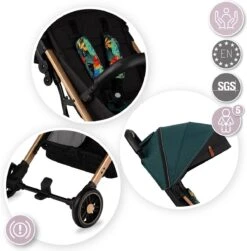 MoMi Wandelwagen - Compacte Lichtgewicht Buggy - Estelle - Green-Gold (geschikt Van 6mnd - 15kg) -Babyproducten 1183x1200 1
