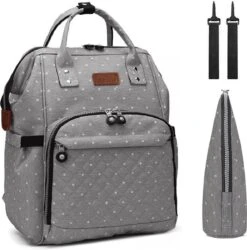 Miss Lulu Luier- En Verzorgingstas Rugzak - Grijs (E6705 D2-GY)