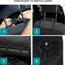 TIKKENS® Auto Organizer Met USB Oplaadpunten Stoel - Tablet Houder - Zwart - - Universeel - Autostoel Beschermer Voor Baby En Kinderen -Babyproducten 1188x1200 1