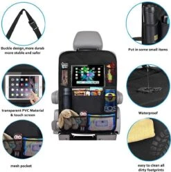 Merkloos Autostoel Organizer + Opvouwbare Mini Prullenbak Bundel - Musthave Voor Uw Autovakantie! - IPad/Tablet Houder - Opvouwbaar - Inklapbaar - Rugleuning - Auto Opbergsysteem - Kinderen - Waterafstotend - Prullenmand - Licht - Opberg - Universeel - Handig -Babyproducten 1188x1200 2
