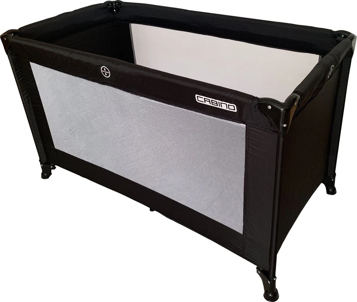 Cabino Campingbedje / Reisbed Set Inclusief Comfortabel Matras 60x120cm Zwart 5 Cabino Campingbedje / Reisbed Set Inclusief Comfortabel Matras 60x120cm Zwart - Afbeelding 3