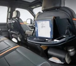 RAMBUX® - Autostoel Organizer Met Tray - Organizer Auto Stoelhoes Met Uitklapbare Tafel - Duurzaam Mat Zwart PU Leer Kunstleer - Tablethouder - Telefoonhouder - Fleshouder -Babyproducten 1200x1036