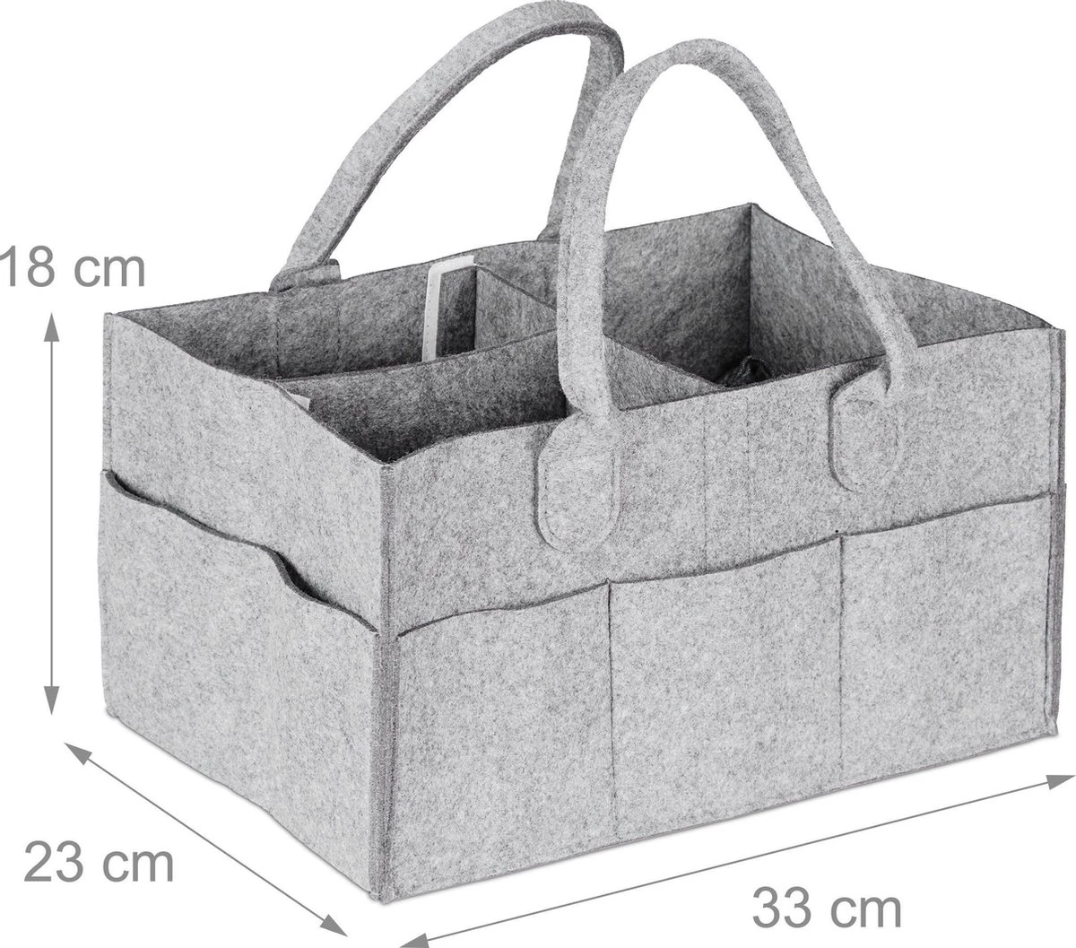 Relaxdays Luiertas Baby - Verzorgingstas Vilt - Organizer Luiers - Uitneembare Schotjes - Lichtgrijs 7 Relaxdays Luiertas Baby - Verzorgingstas Vilt - Organizer Luiers - Uitneembare Schotjes - Lichtgrijs - Afbeelding 5