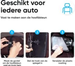 Autospiegel Baby 360° Verstelbaar Voor Hoofdsteun Autostoel -Achteruitkijkspiegel XL- Achterbankspiegel Kinderen -Baby Veiligheid Accessoires - Zwart -Babyproducten 1200x1060 1