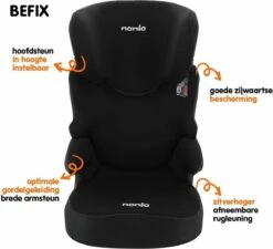 Nania - Autostoel Befix - Eco Zwart (15 Tot 36 Kg) - Zwart -Babyproducten 1200x1093 4