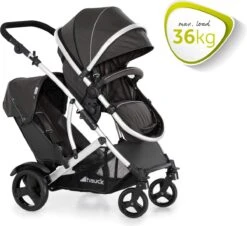 BERKATMARKT - Hauck Duett 2 Dubbele Kinderwagens Voor Baby's En Kinderen, Omkeerbare Zitting, In Hoogte Verstelbaar, Zonwering, Regenbescherming, Opvouwbaar, Tot 36 Kg, Zwarte Woud -Babyproducten 1200x1099 2