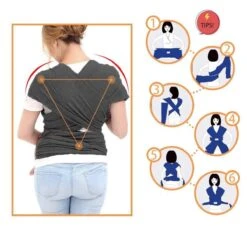 Ergonomische Rekbare Baby Draagdoek Van Katoen Om Te Knopen -Licht Grijs - Babywrap - Draagdoeken - Babydrager - Buikdrager – Rugdrager – Heupdrager - Baby Sling – Baby Carrier – Draagzak - Baby Wrap Sling - Draagdoek – Handleiding - Gratis Slabbetje -Babyproducten 1200x1099 3