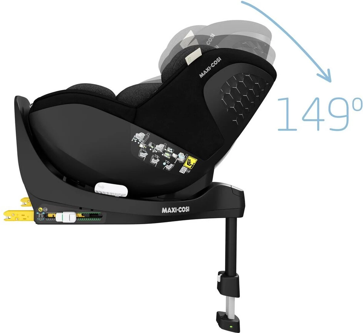 Maxi-Cosi Mica Pro Eco I-Size Autostoeltje - 360° Draaibaar - Gerecyclede Stoffen - Authentic Black - Vanaf De Geboorte Tot Ca. 4 Jaar 9 Maxi-Cosi Mica Pro Eco I-Size Autostoeltje - 360° Draaibaar - Gerecyclede Stoffen - Authentic Black - Vanaf De Geboorte Tot Ca. 4 Jaar - Afbeelding 7