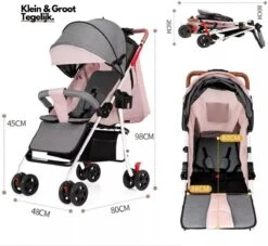 Child Supplies Buggy - Inklapbare Buggy - Baby Stroller - 3 In 1 - Kinderwagen - Roze -Babyproducten 1200x1103 2
