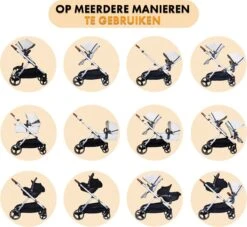 Deryan Evy Kinderwagen - Duo Kinderwagen - Uitbreidbaar - Inclusief Reiswieg - Creme -Babyproducten 1200x1105 4