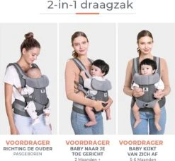 Deryan Meinkind Draagzak - Ergonomische Draagzak Vanaf Geboorte - Antraciet -Babyproducten 1200x1110 5