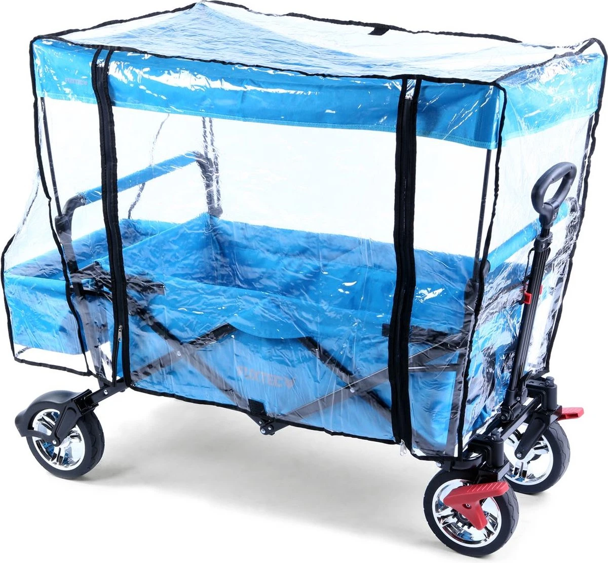 FUXTEC Regenhoes Transparant Voor Bolderkar CT500 4 FUXTEC Regenhoes Transparant Voor Bolderkar CT500 - Afbeelding 2