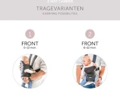 Hauck 2 Way Carrier Draagzak - Buikdrager - Melange Charcoal -Babyproducten 1200x1116 4