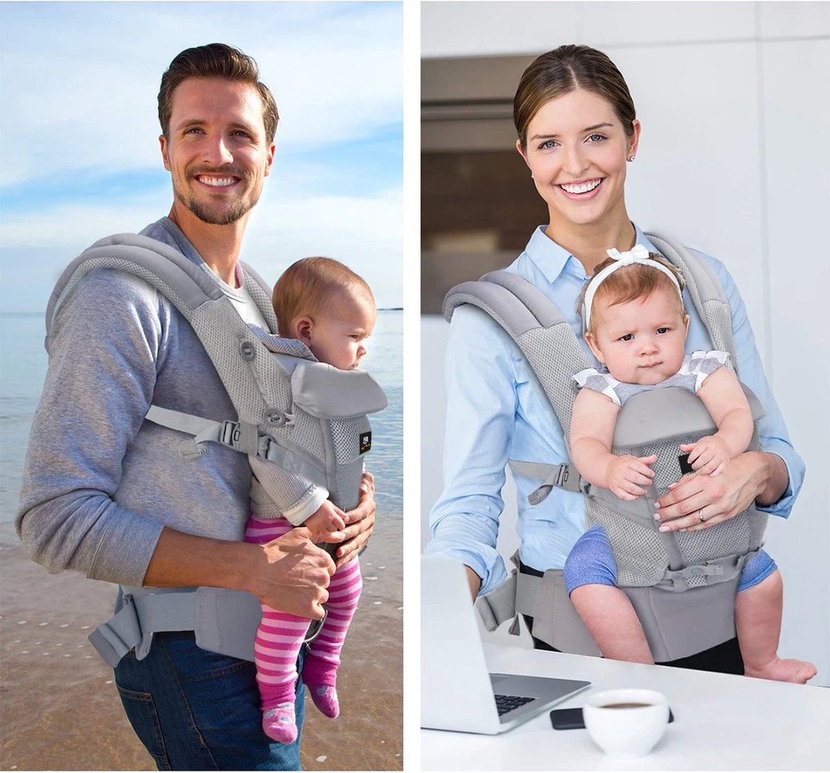 Deryan Meinkind Draagzak - Buikdrager 4-in-1 Antraciet/Grijs 7 Deryan Meinkind Draagzak - Buikdrager 4-in-1 Antraciet/Grijs - Afbeelding 5