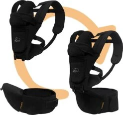 Deryan Pack Luxe Ergonomische Draagzak - Babydrager + Opbergvakjes - Zwart -Babyproducten 1200x1120 3