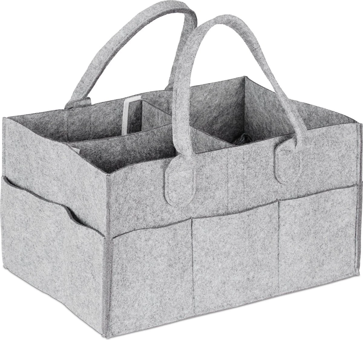 Relaxdays Luiertas Baby - Verzorgingstas Vilt - Organizer Luiers - Uitneembare Schotjes - Lichtgrijs 13 Relaxdays Luiertas Baby - Verzorgingstas Vilt - Organizer Luiers - Uitneembare Schotjes - Lichtgrijs - Afbeelding 11